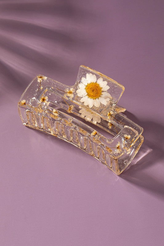 Dried Flower Resin Hair Claw Clip - Salt and Grace Boutique