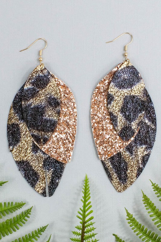 Leopard Feather Earrings - Salt and Grace Boutique