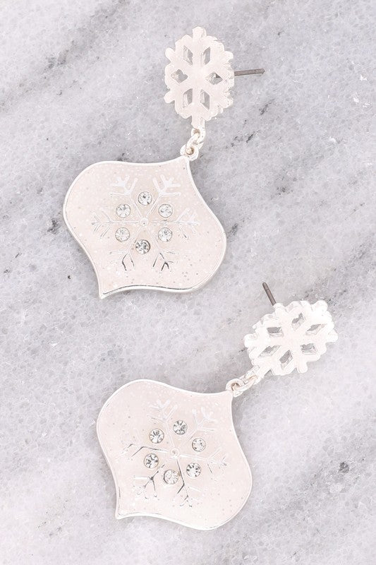 Snowflake Christmas Ornament Earrings - Salt and Grace Boutique