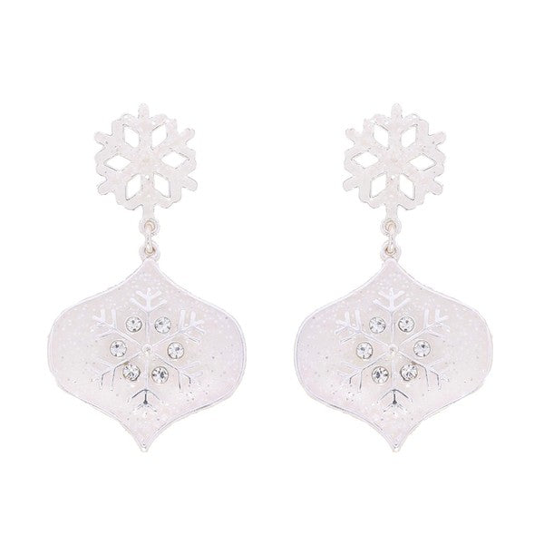 Snowflake Christmas Ornament Earrings - Salt and Grace Boutique