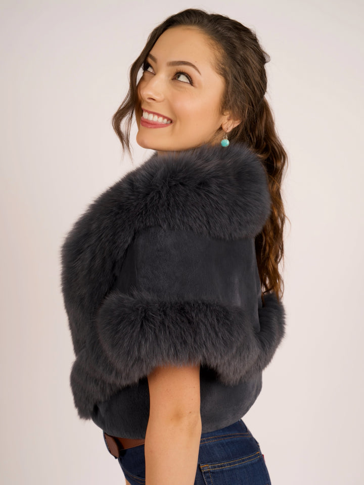 Premium Rabbit & Fox Fur Cape