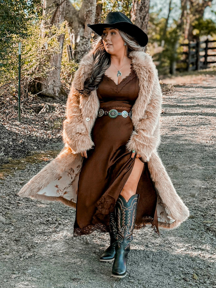 Dakota Faux Fur Coat with Horse Lining
