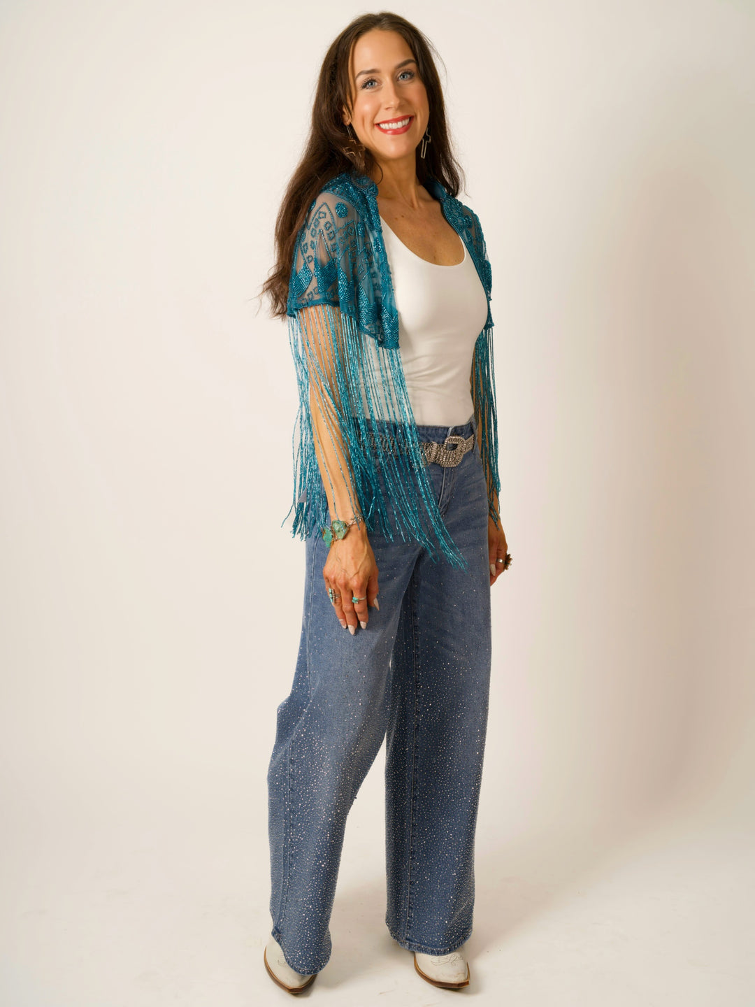 Turquoise Beaded Cape
