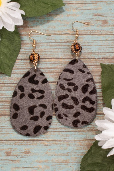 Crystal Bead Leopard Earrings - Salt and Grace Boutique