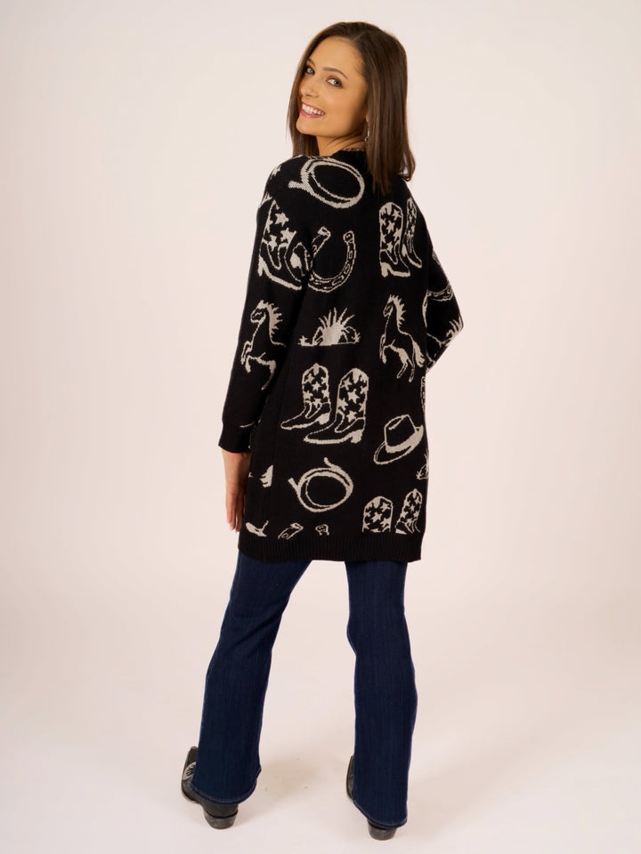 Butter Soft Western Graphic Cardigan Sweater