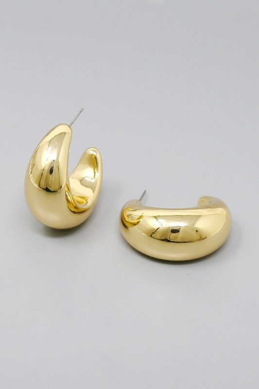 Chunky Puffed Hoop Earrings - Salt and Grace Boutique