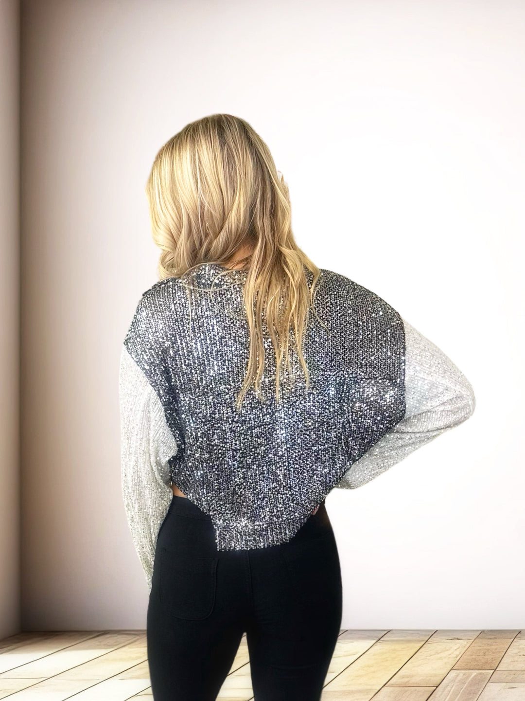 Sequin Cropped Jacket - Salt and Grace Boutique