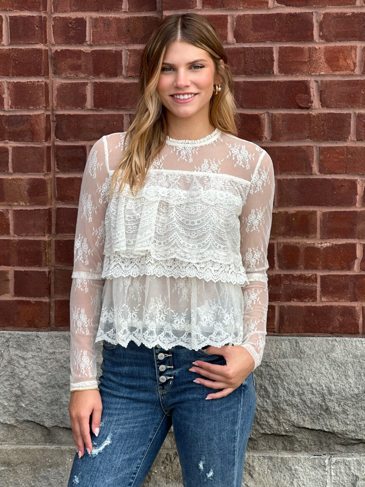Desire Lace Ruffled Blouse