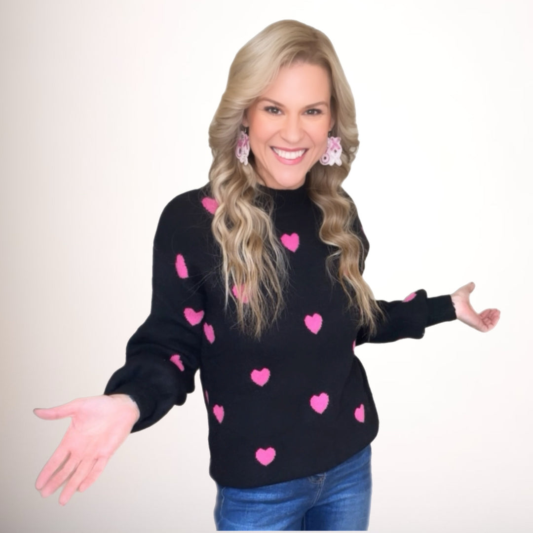 Love is in the air heart sweater - Salt and Grace Boutique