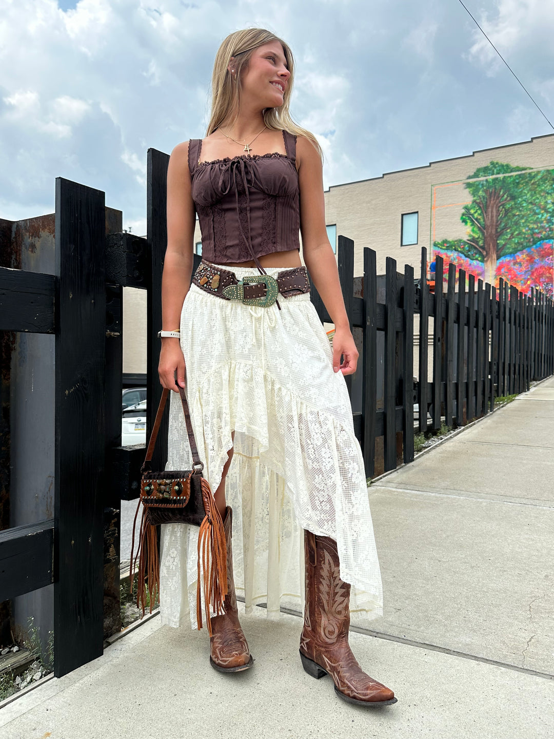 Kurtman Skinny Turquoise Stone Western Belt