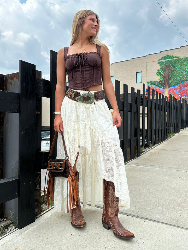 Kurtman Skinny Turquoise Stone Western Belt