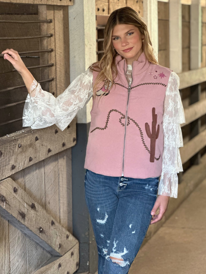 Ruffle Sleeve Lace Layering Top