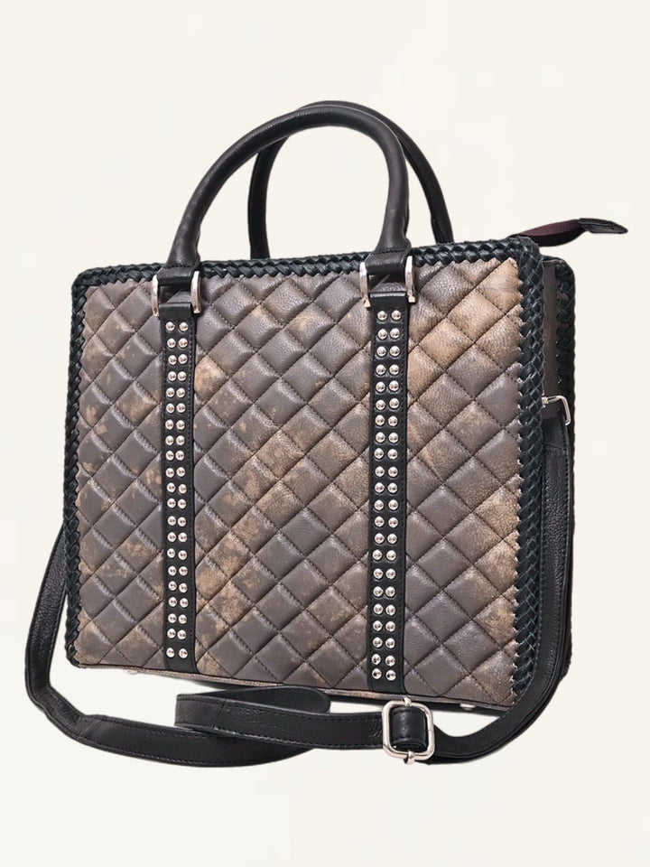 Urban Chic Quilted Leather Tote Handbag