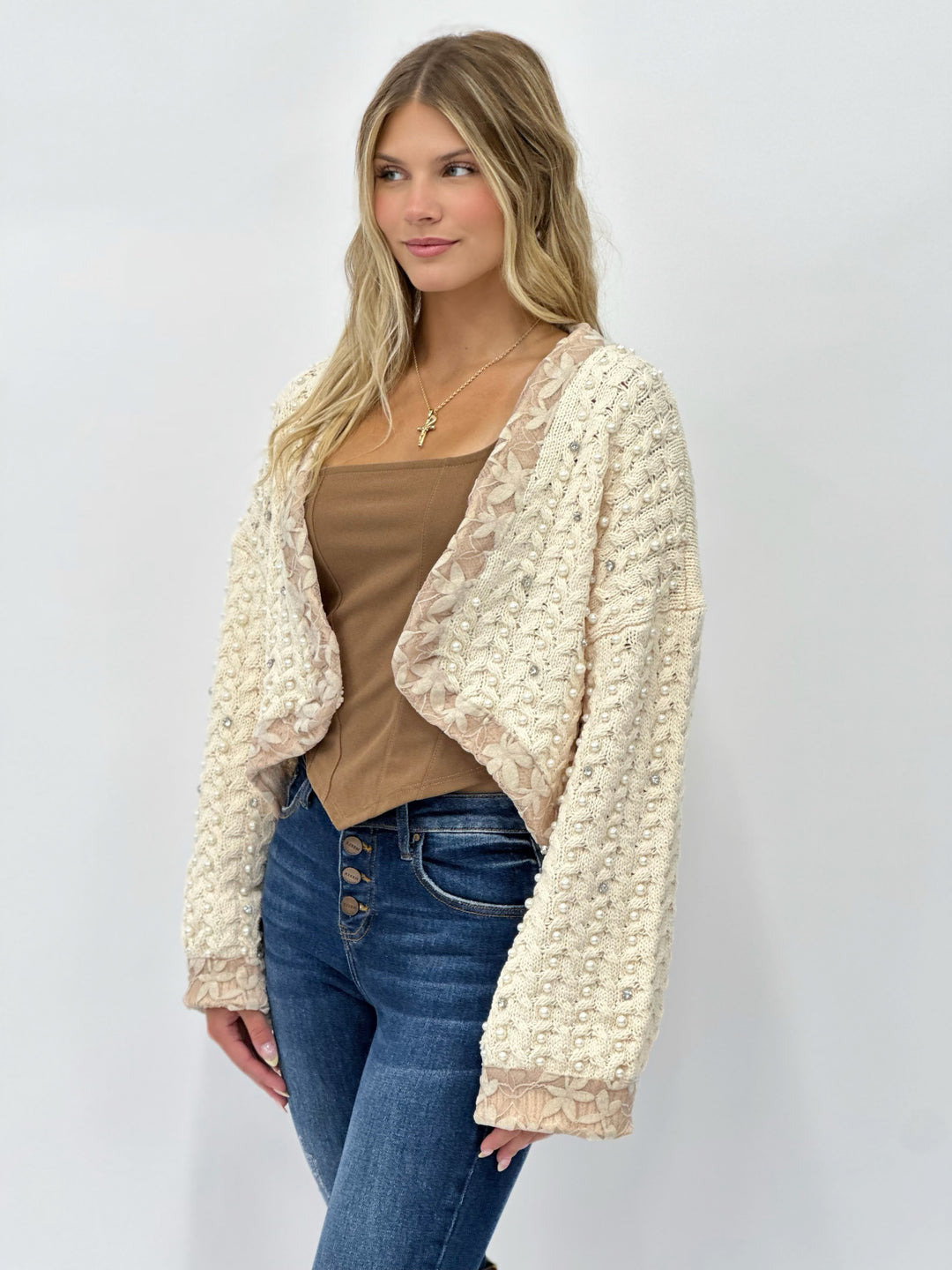 POL Glitz and Glam Sweater Cardigan