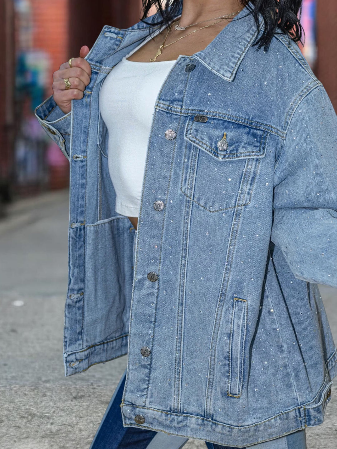 Rhinestone Denim Jacket