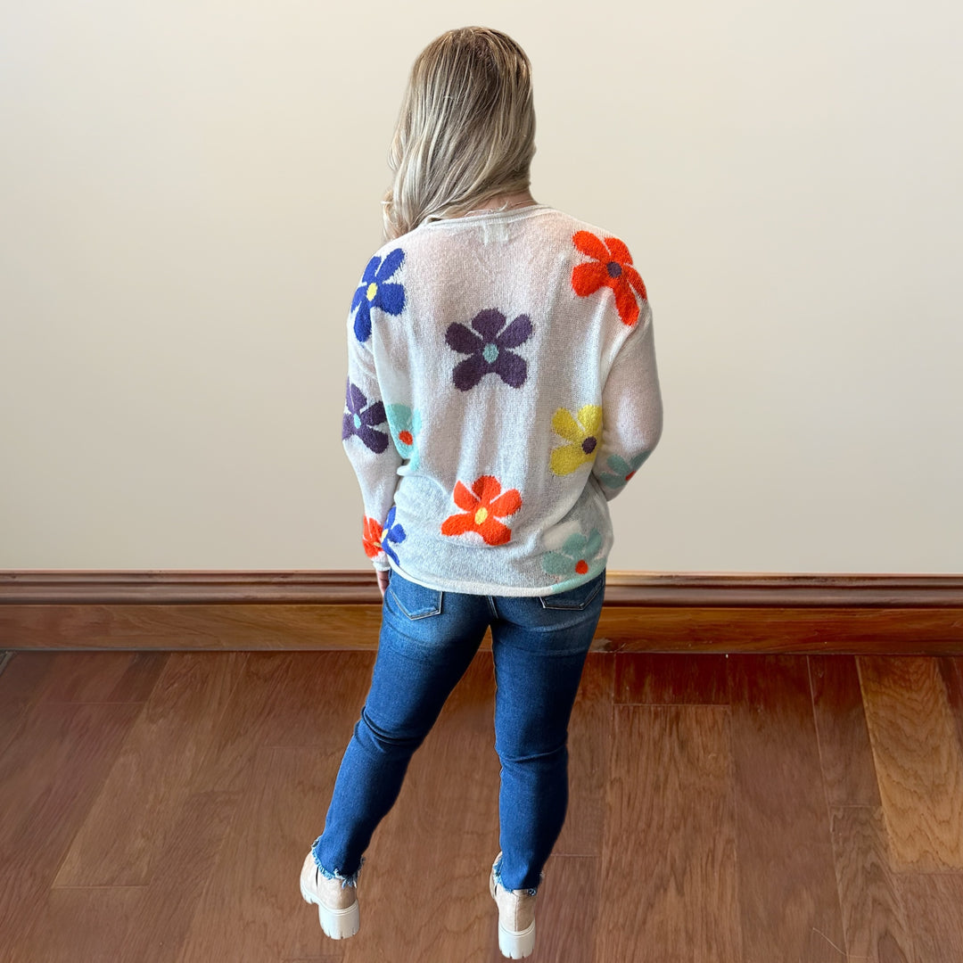 Flower Miss Me Sweater - Salt and Grace Boutique