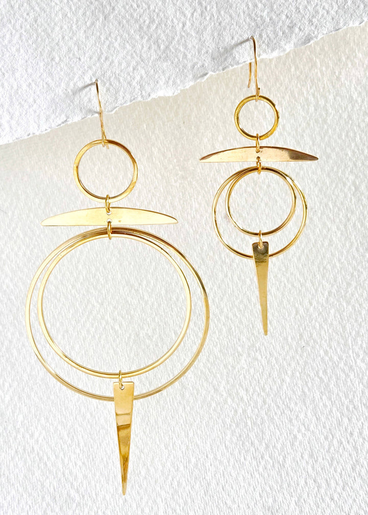 Brass Hoop Light Chandelier Earrings