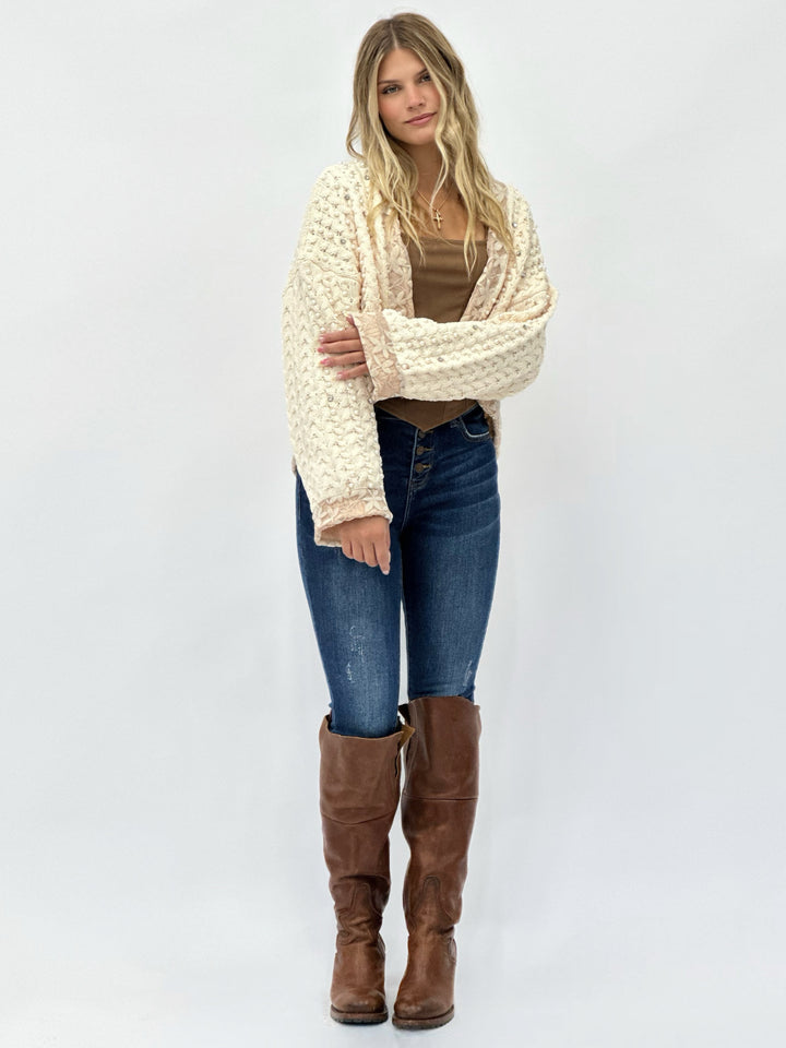POL Glitz and Glam Sweater Cardigan