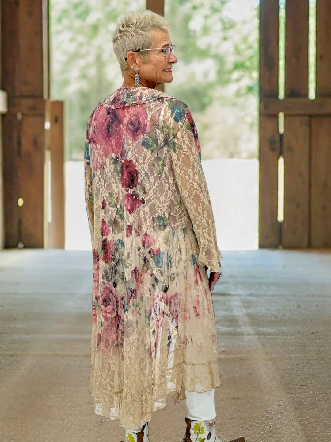 Emily Rose Rhinestone Lace Duster