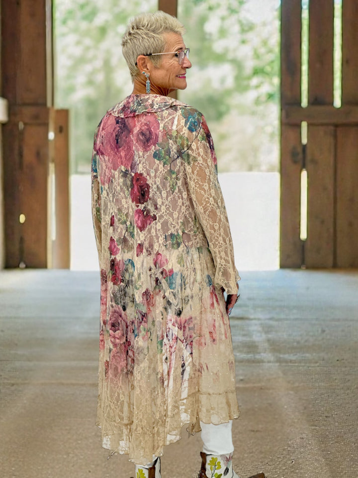Emily Rose Rhinestone Lace Duster