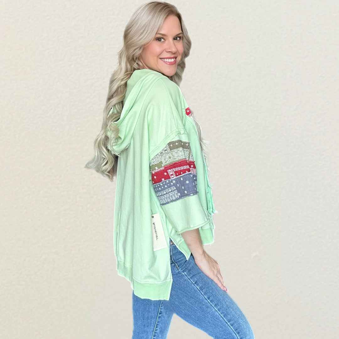 Spring Meadow Patchwork Hoodie - Salt and Grace Boutique