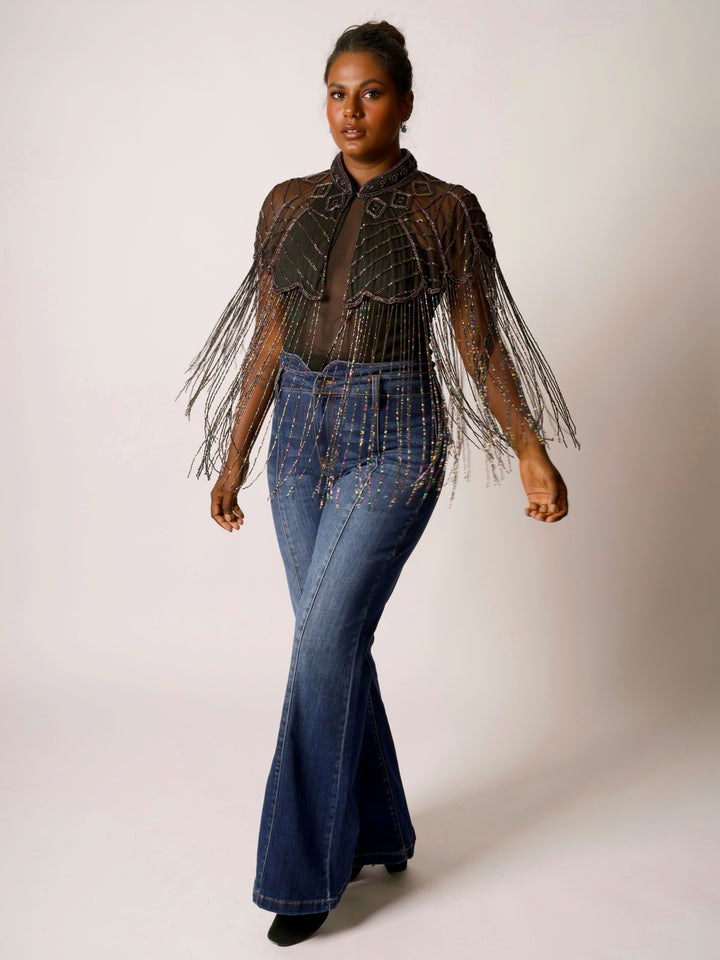 Peacock Beaded Cape