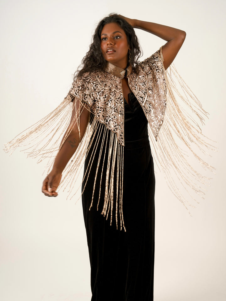 Champagne Beaded Cape
