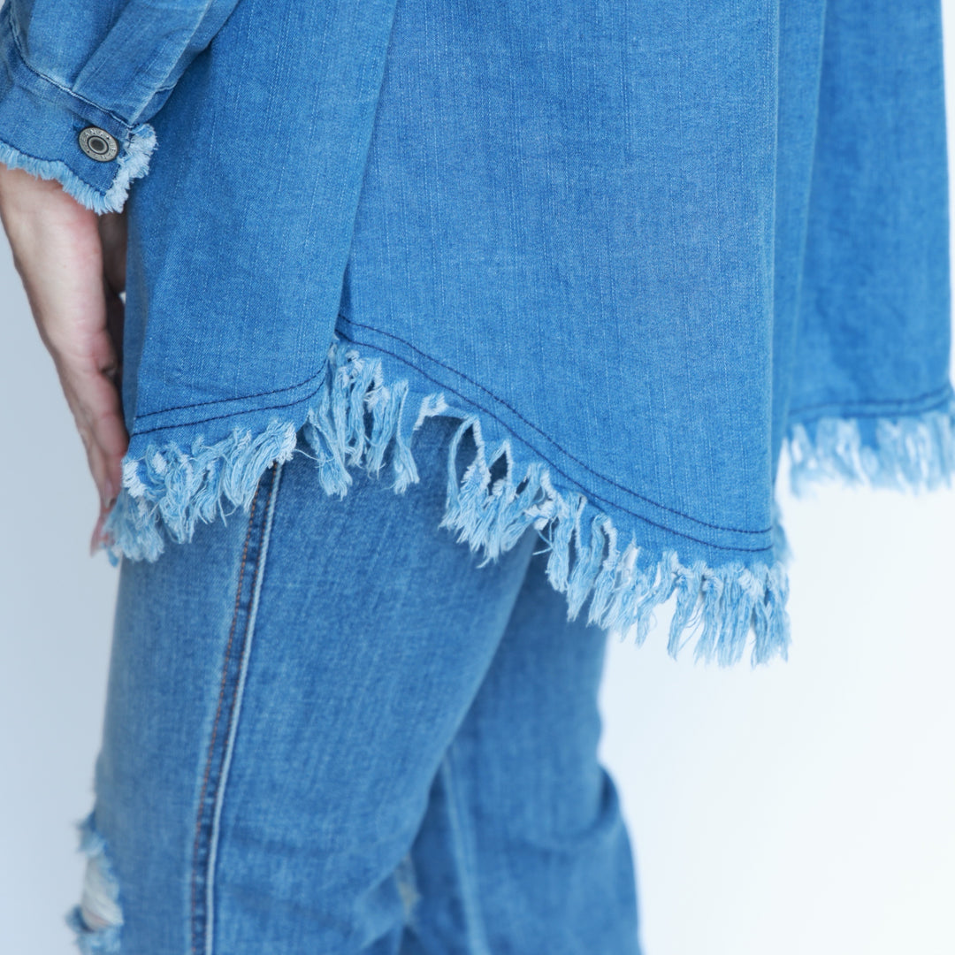 A Touch of Sparkle Denim Top