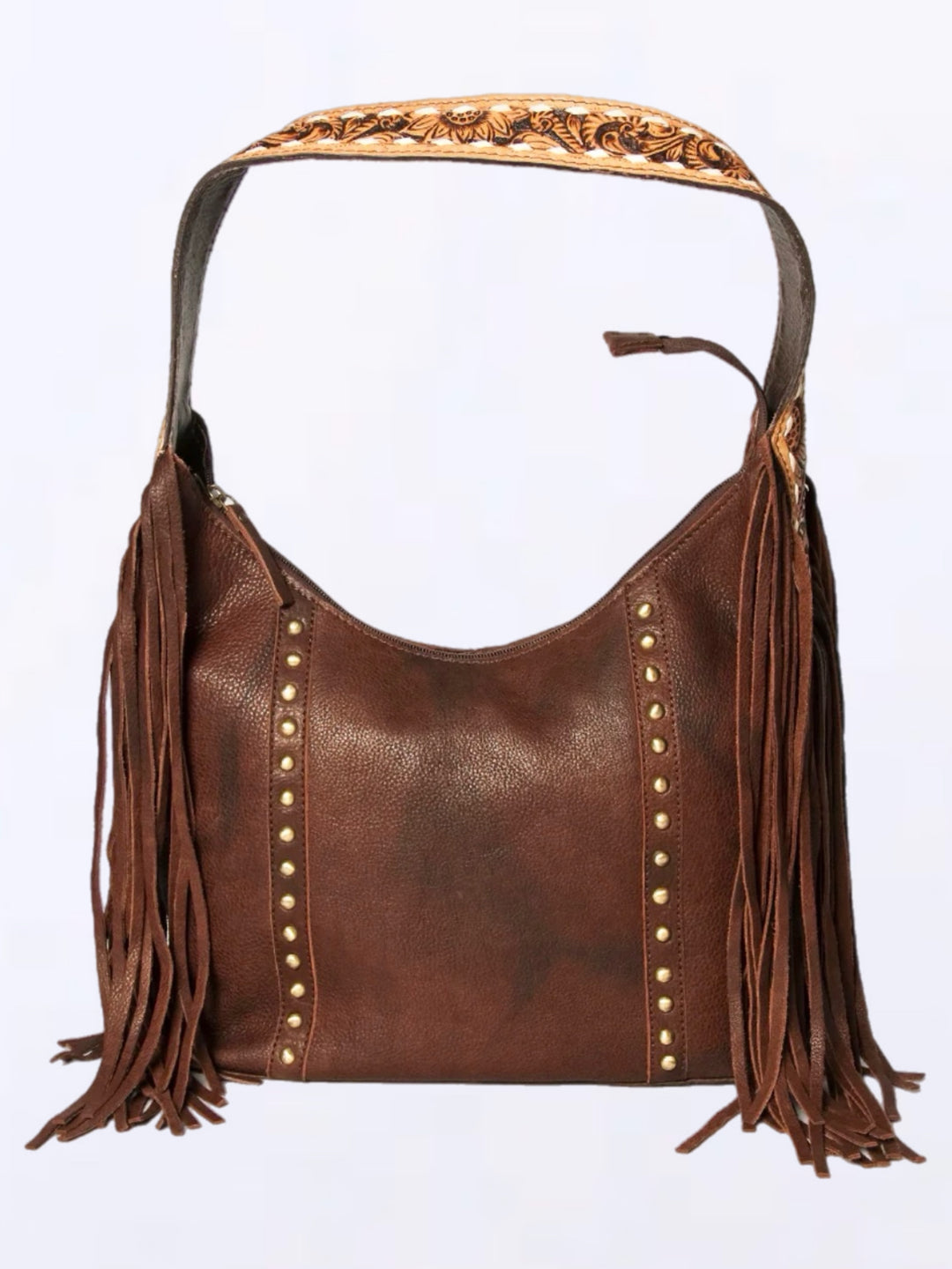 Premium Hand-Tooled American Darling Leather Hobo Bag