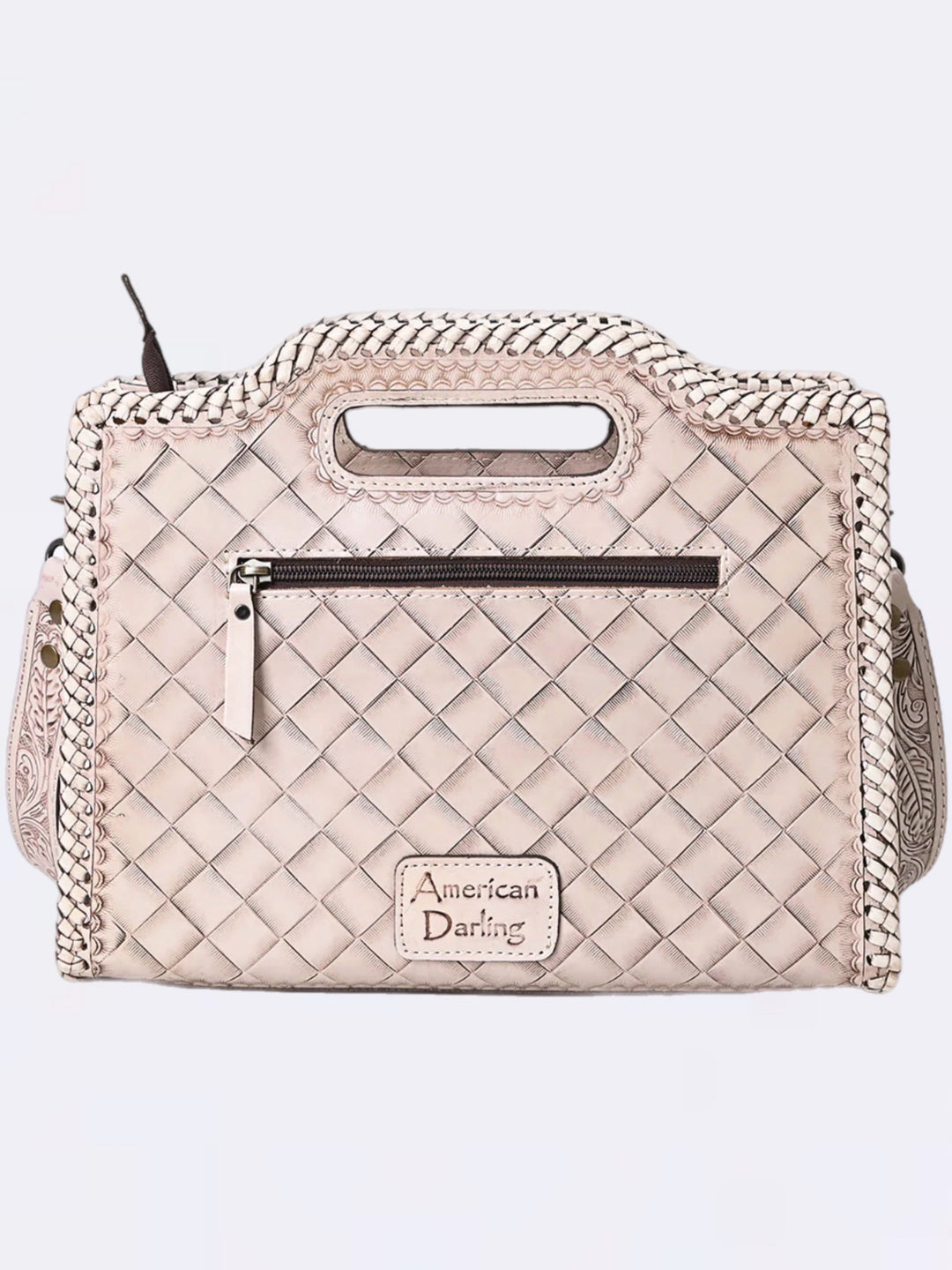 Prairie Rose Tooled Leather Clutch Bag