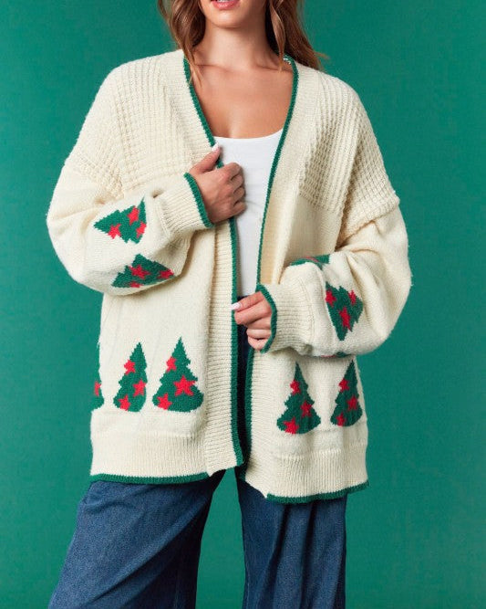 Christmas Trees Sweater Cardigan