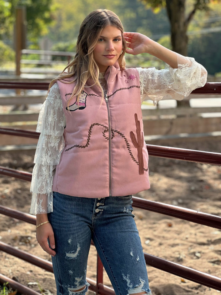 Desert Rose Western Print Vest
