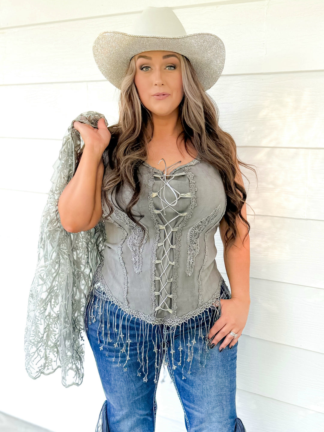 Silver Lace Cardigan