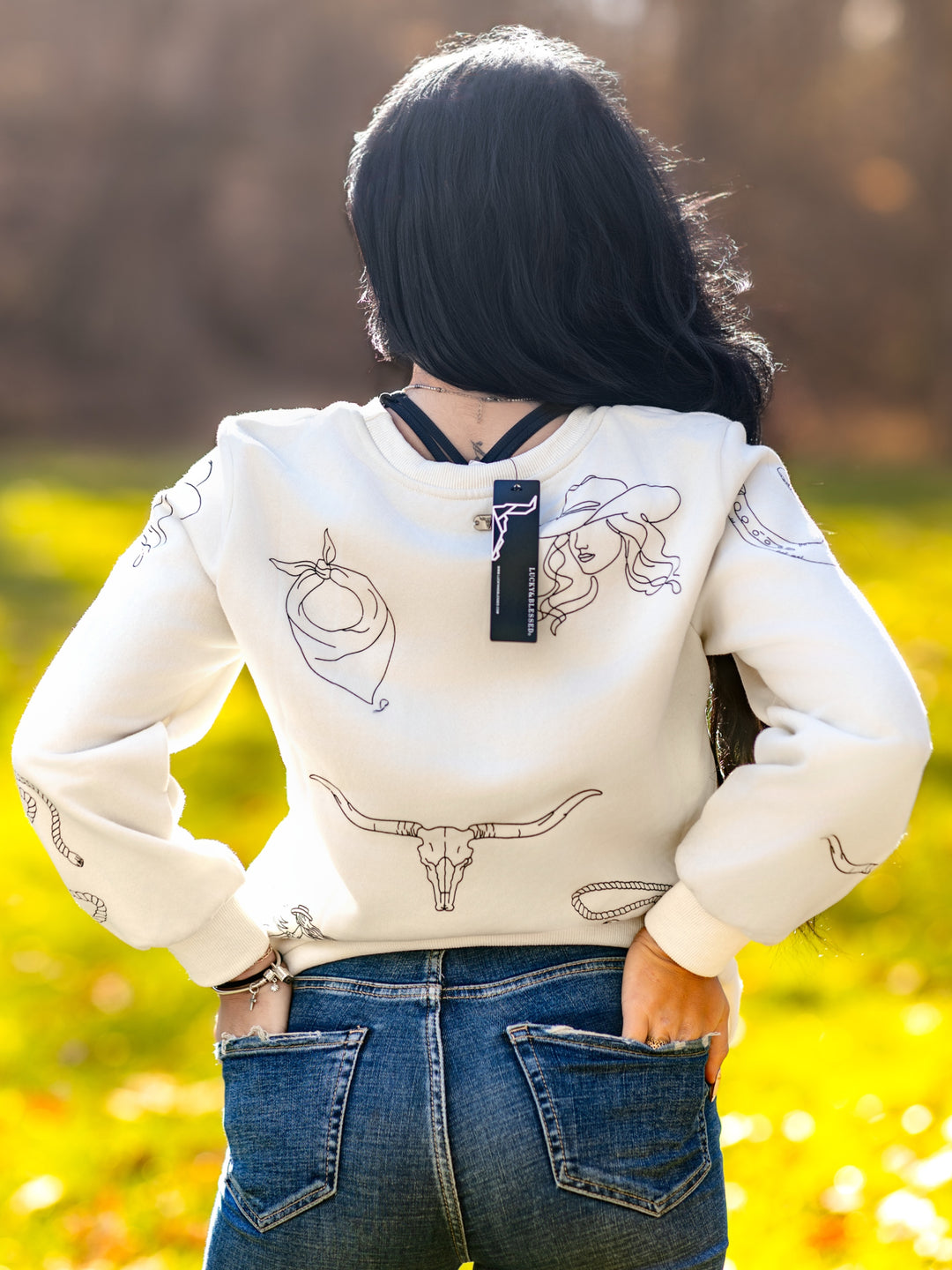 Western Graphic Crewneck Sweatshirt