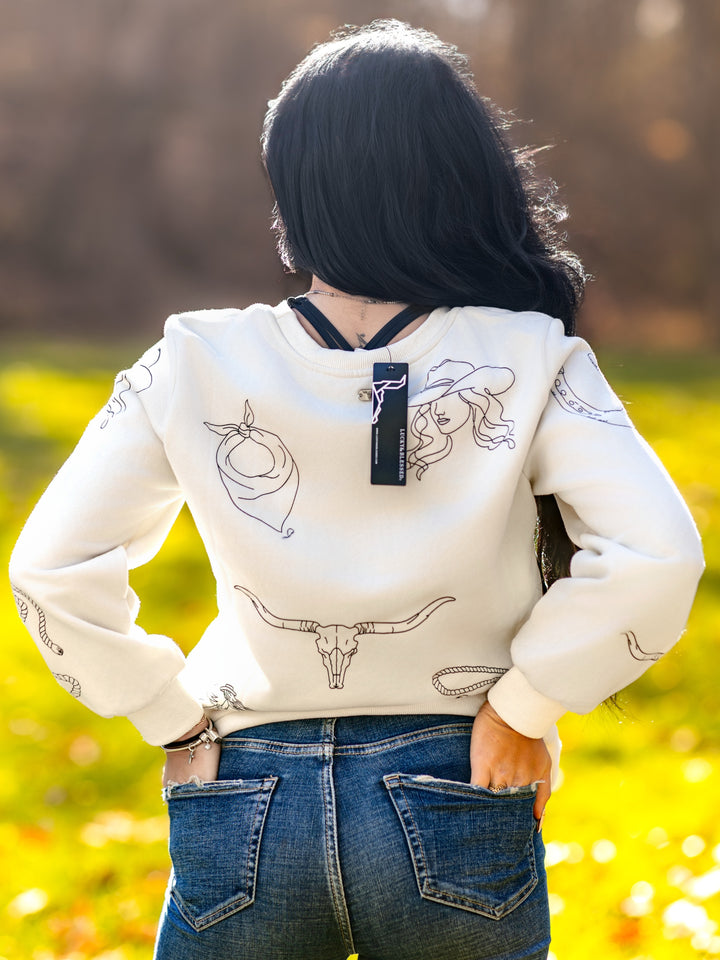 Western Graphic Crewneck Sweatshirt