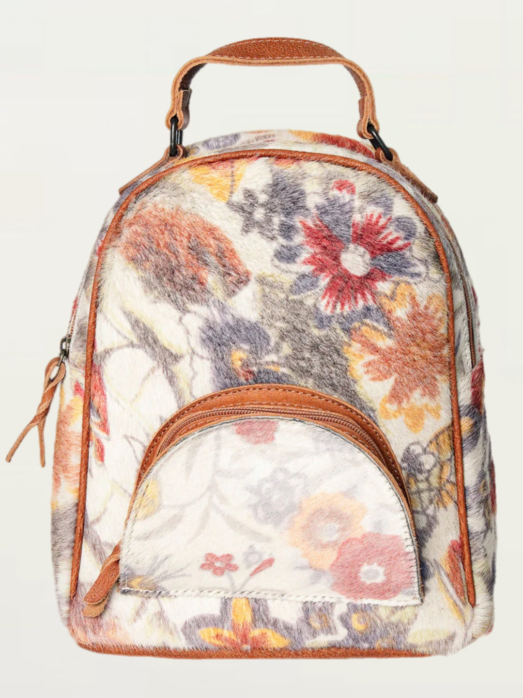 Floral Cowhide Mini Backpack