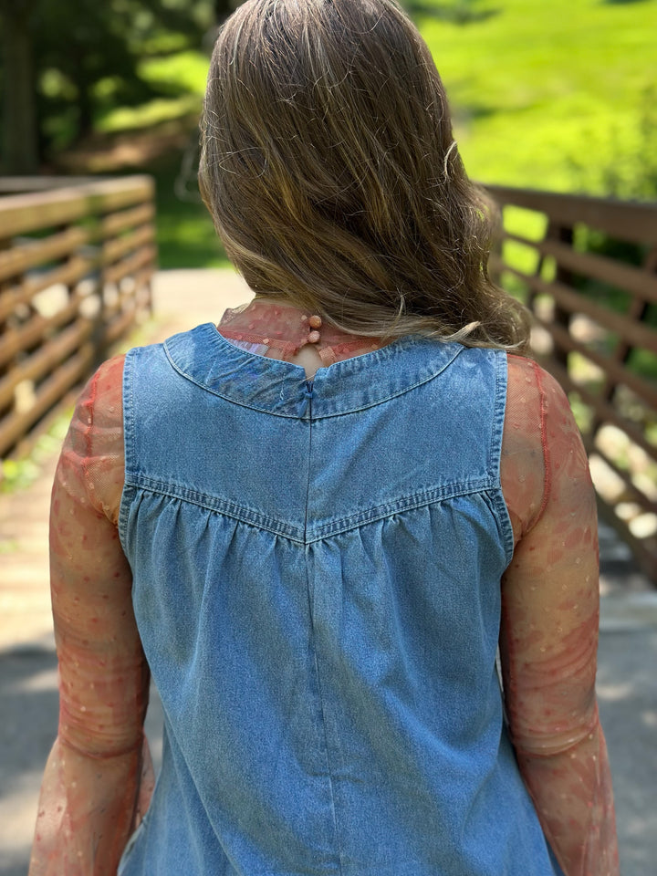 Giddy Up Cowgirl Denim Romper
