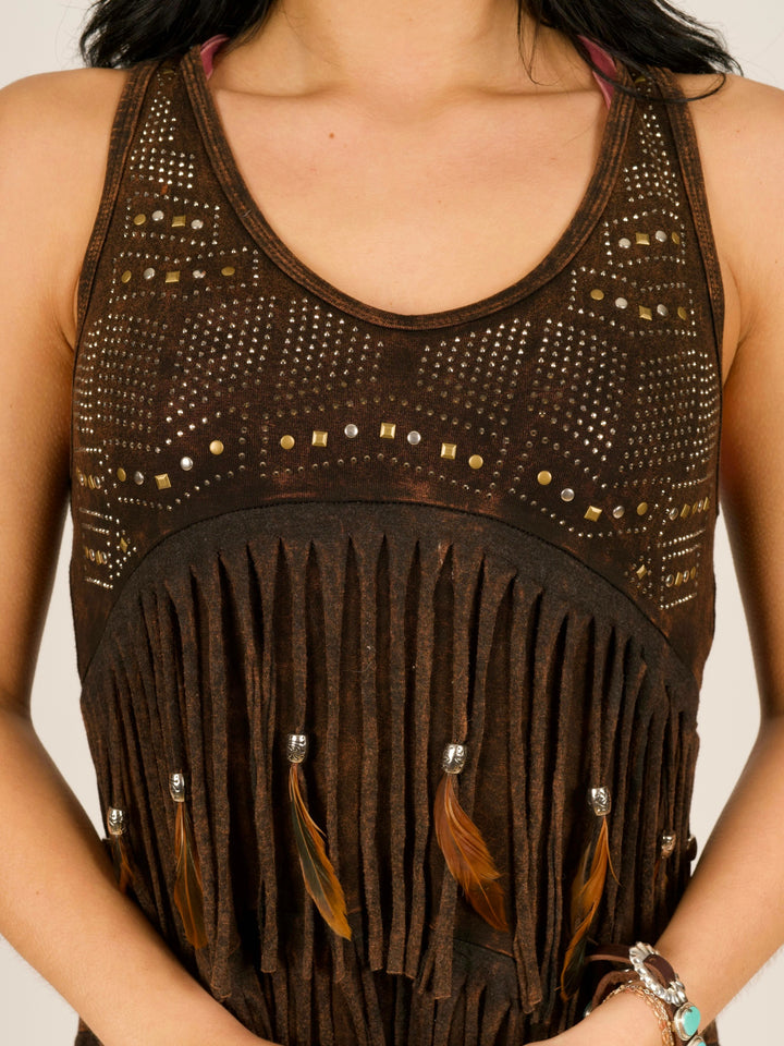 Fringe & Feather Two-Tiered Tank Top