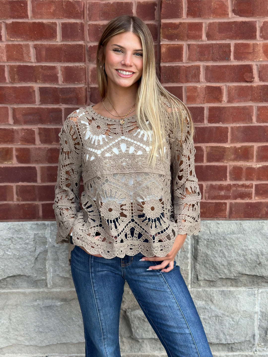 POL Bohemian Goddess Crochet Top