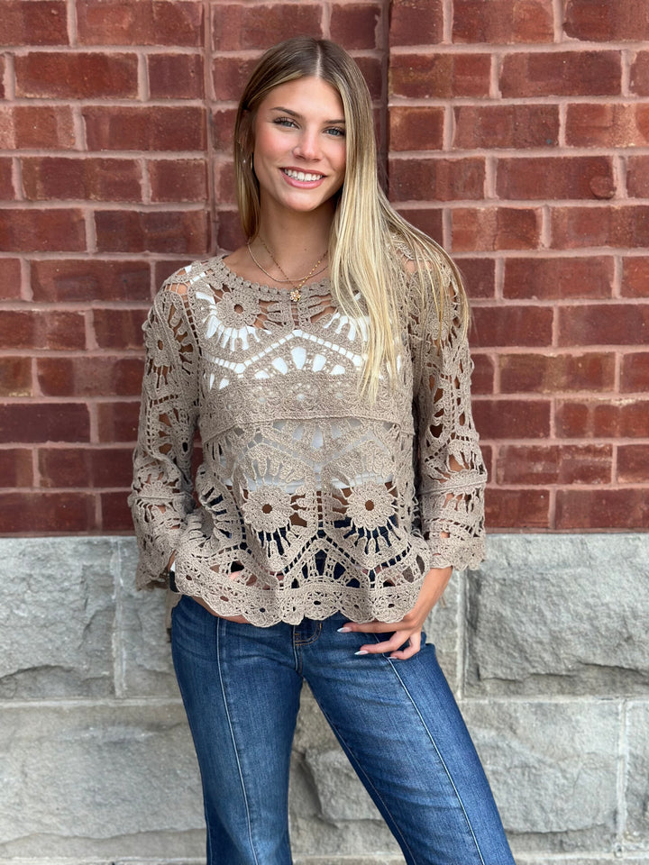 POL Bohemian Goddess Crochet Top