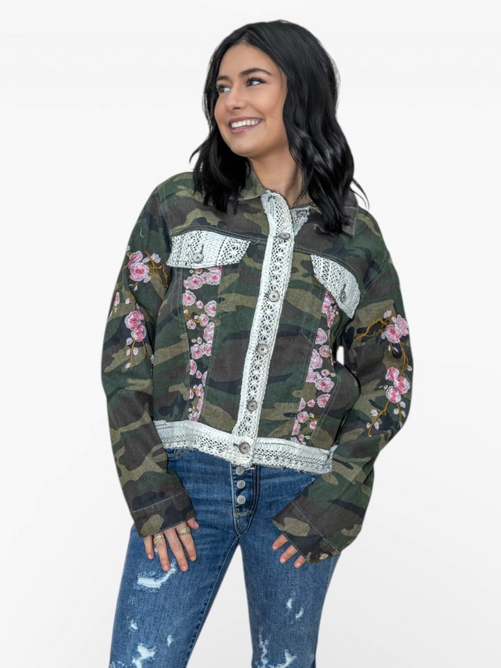 POL Vintage Floral Camo Jacket