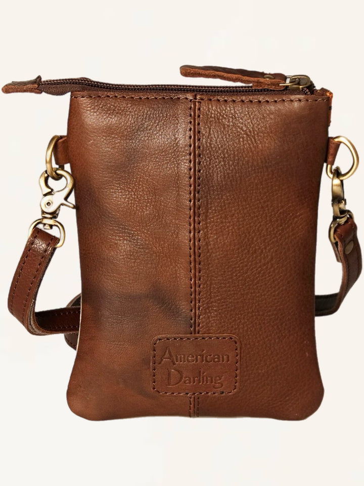 Genuine Cowhide Leather Crossbody Purse