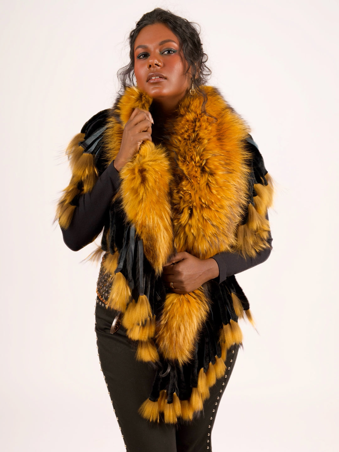 Golden Raccoon Fur Collar