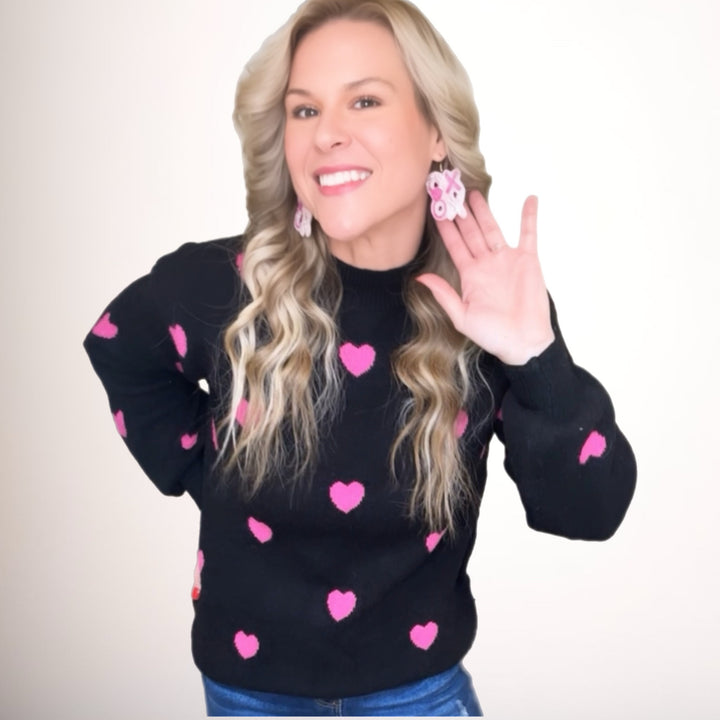 Love is in the air heart sweater - Salt and Grace Boutique