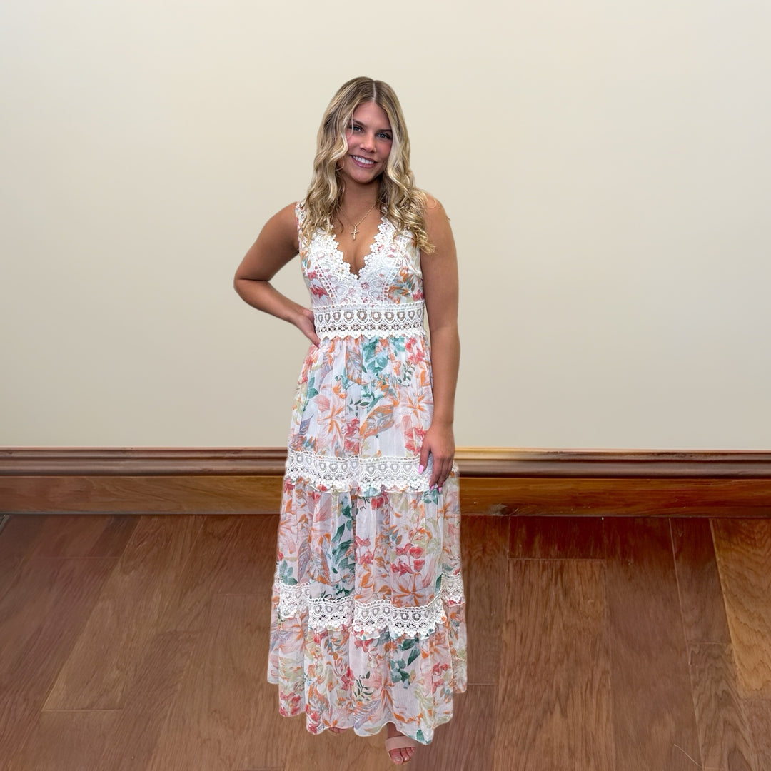 Floral Fantasy Lace Maxi Dress