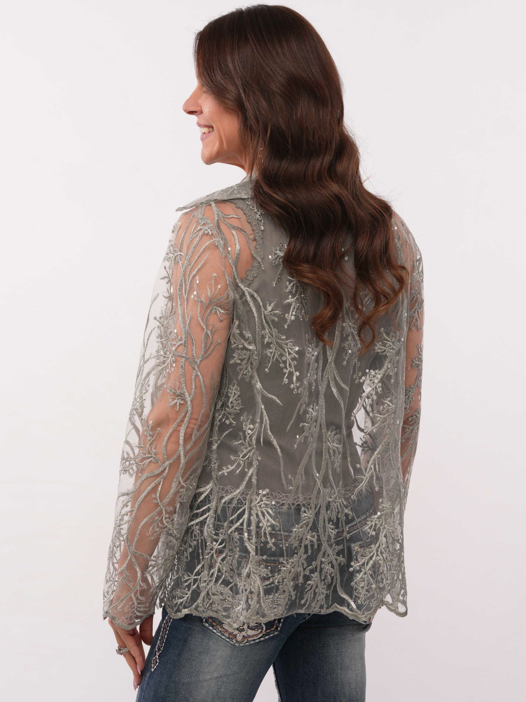 Silver Lace Cardigan