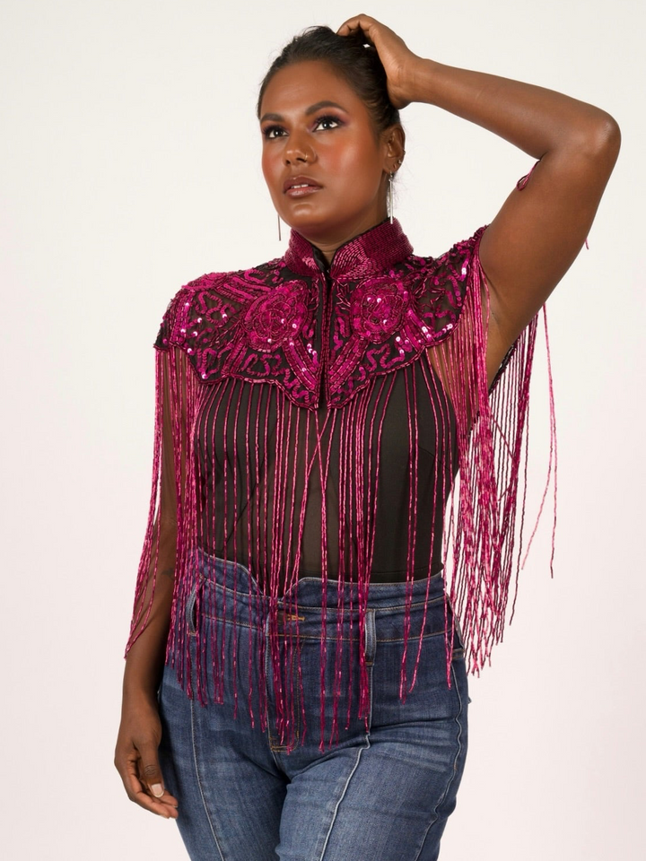 Hot Pink Beaded Cape