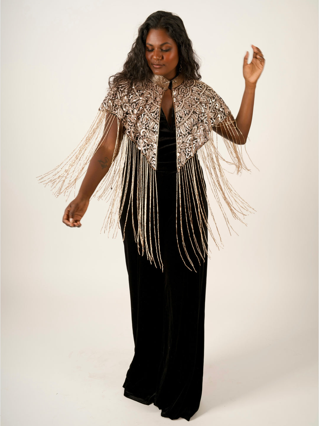 Champagne Beaded Cape