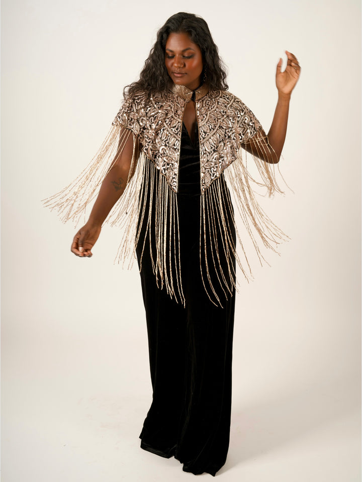 Champagne Beaded Cape