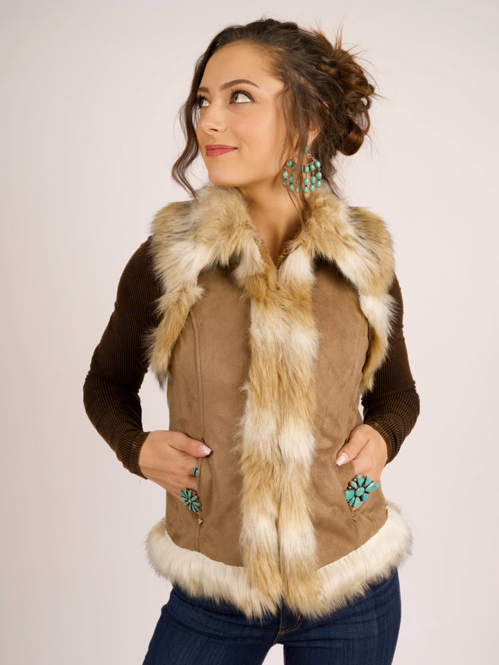 Coyote Creek Faux Suede Fur Vest
